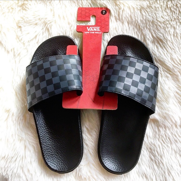 vans checkerboard slide sandal